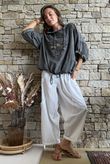 Rustic Nature Linen Blend Hippie Shake Hoodie Washed Charcoal